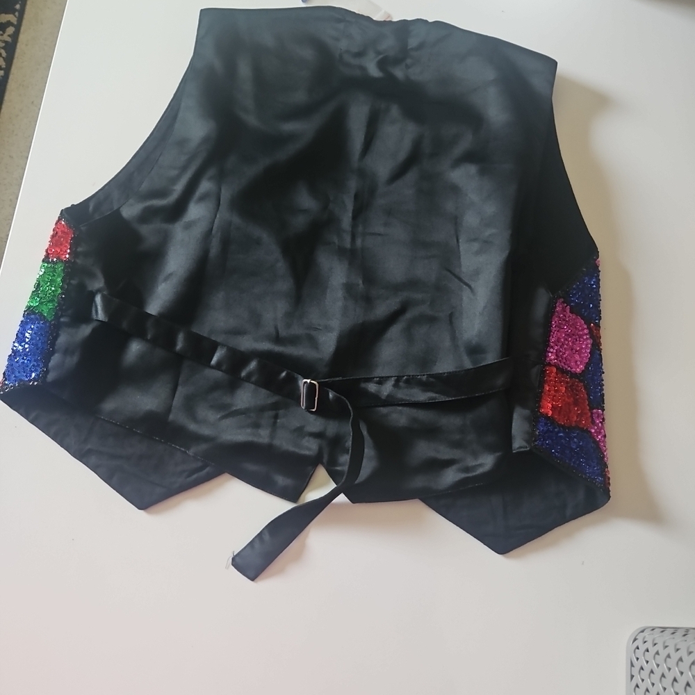 Vibrant Sequin Patchwork Vest - Picture 3 of 6